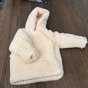 BAMBOO Cream Sherpa Hooded Kids Jacket